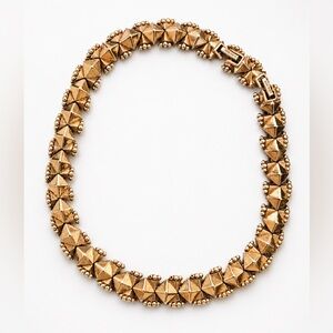 Vintage Nina Ricci Gold Tone Geometric Collar Choker Necklace